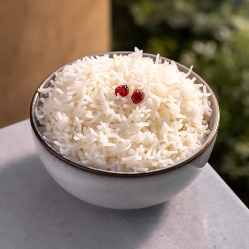 Basmati Steamed Rice — vegetarian Indian dish at Padharo Southampton