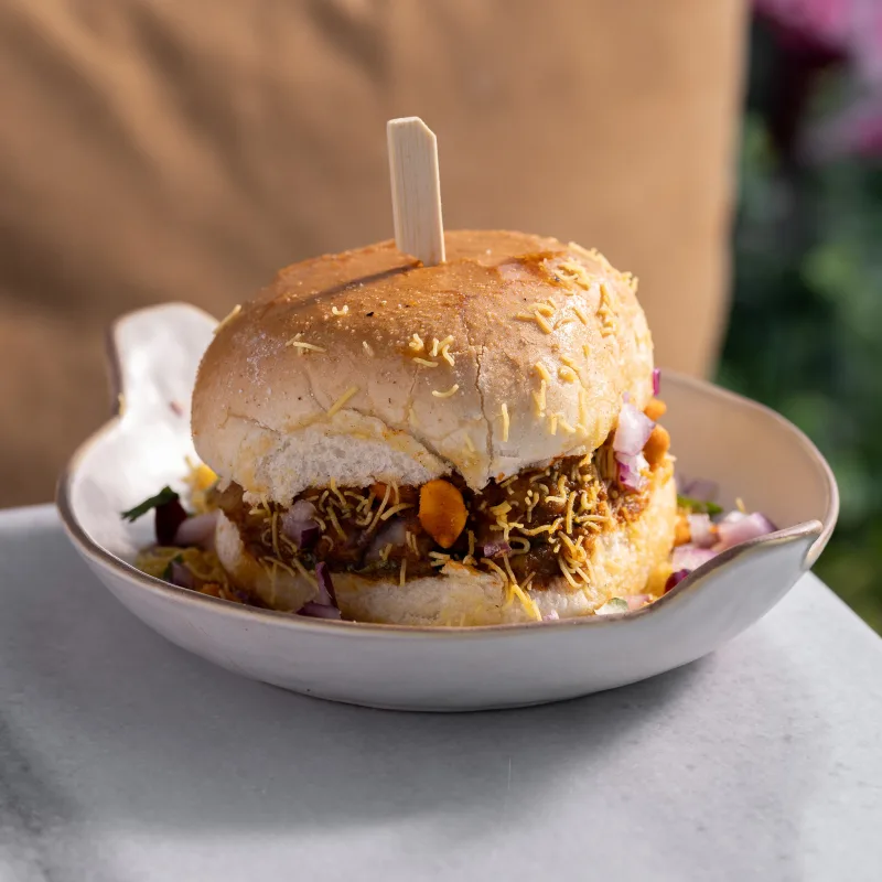 Dabeli — vegetarian Indian dish at Padharo Southampton