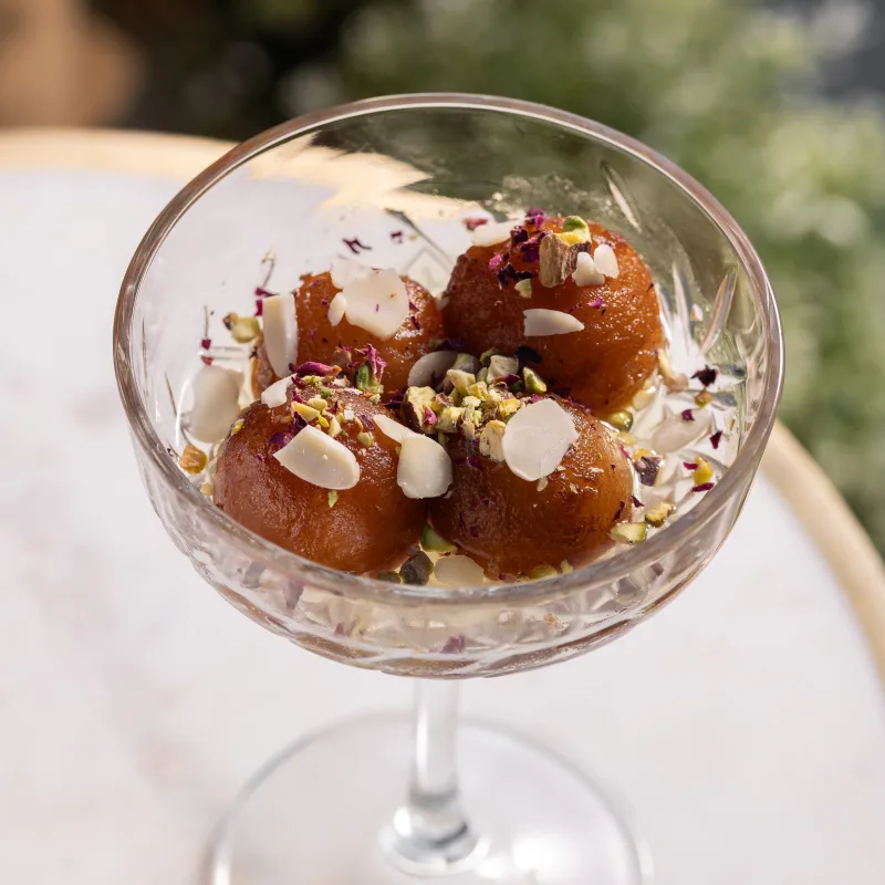 Gulab Jamun — vegetarian Indian dish at Padharo Southampton