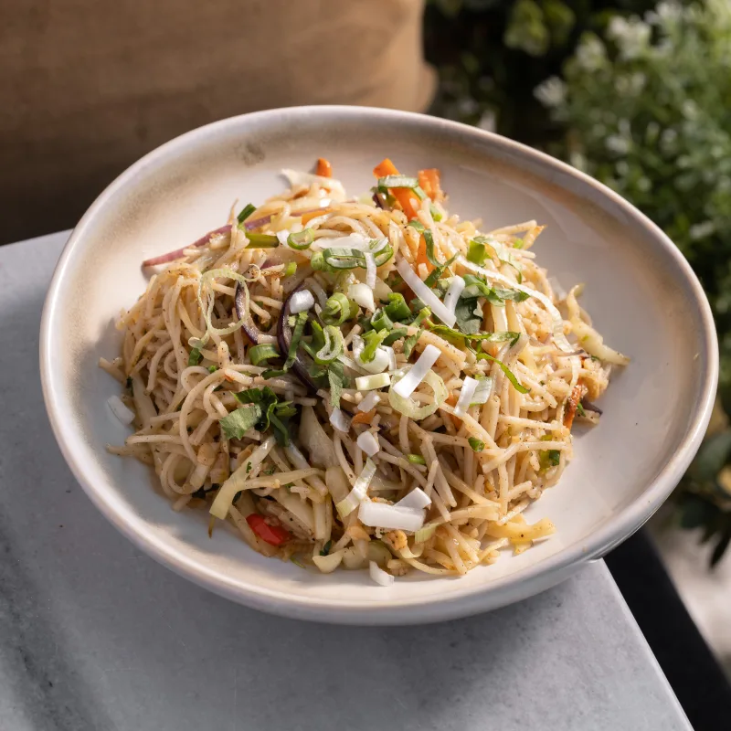 Hakka Noodles — vegetarian Indian dish at Padharo Southampton
