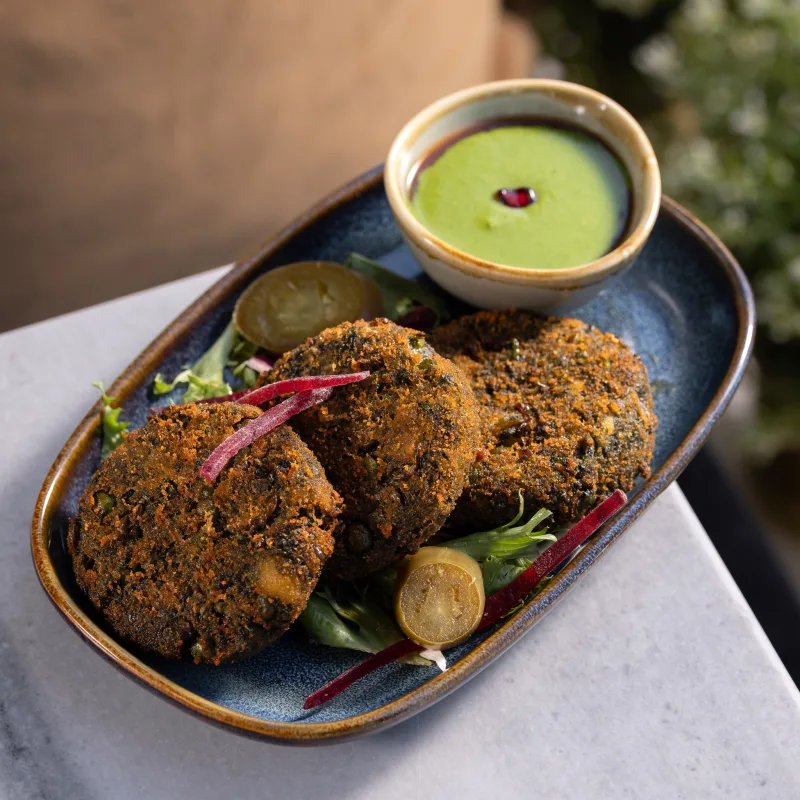 Harabhara Kebab — vegetarian Indian dish at Padharo Southampton