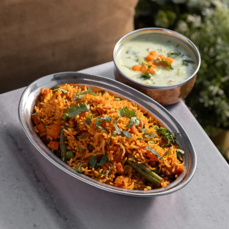 Mumbai Tawa Pulav — vegetarian Indian dish at Padharo Southampton