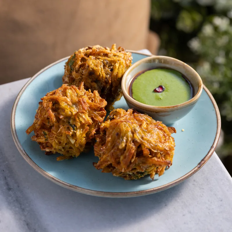 Onion Bhaji — vegetarian Indian dish at Padharo Southampton