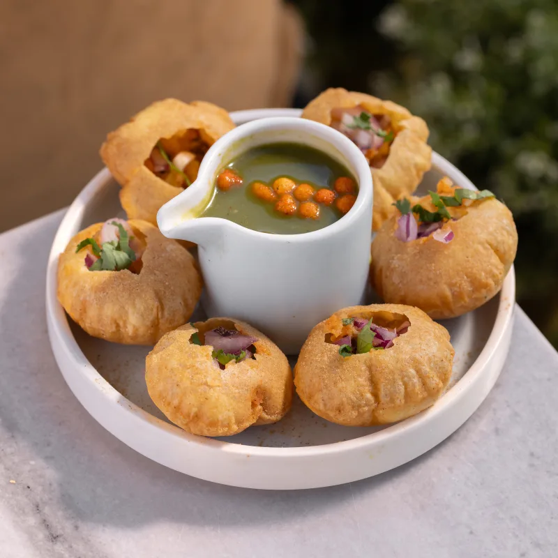 Pani Puri — vegetarian Indian dish at Padharo Southampton