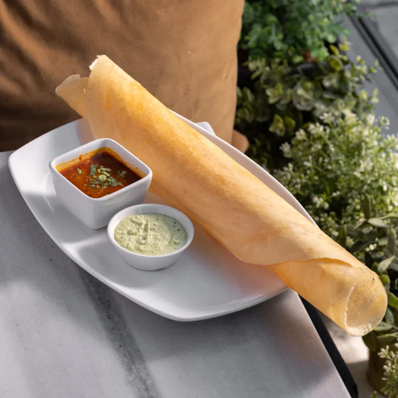 Plain Dosa — vegetarian Indian dish at Padharo Southampton