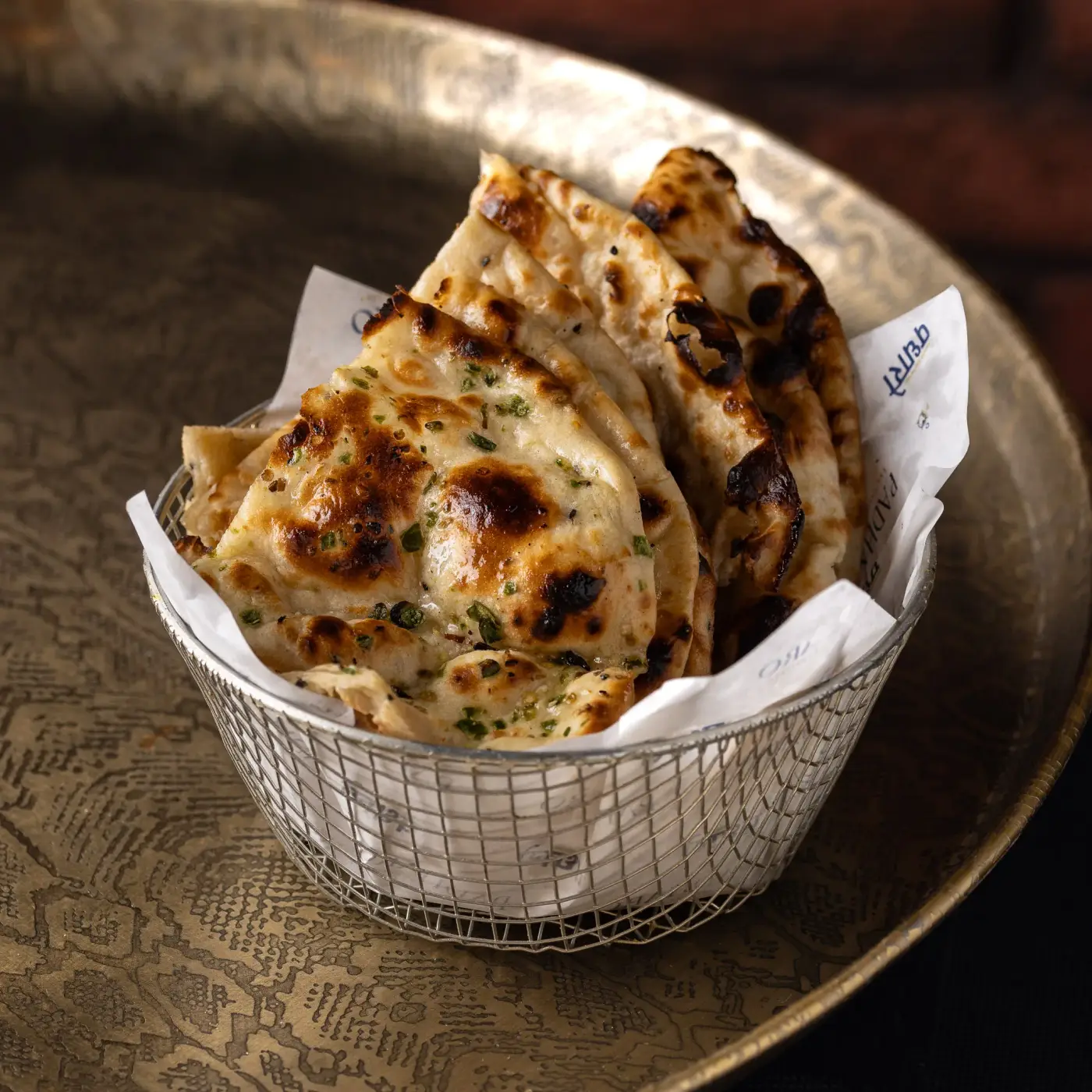 Naan Tokri — vegetarian Indian dish at Padharo Southampton